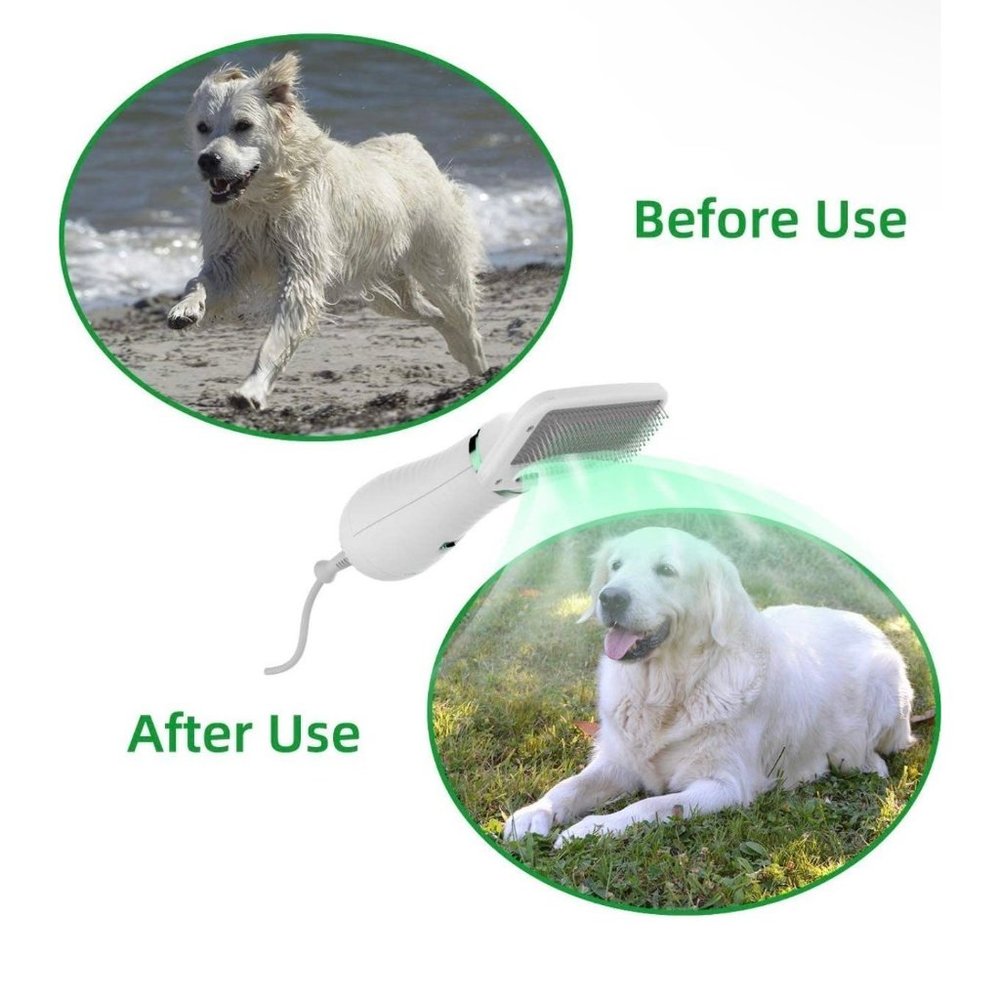 Pet Hair Dryer and Brush 2 in 1 - Safe For All Pets
